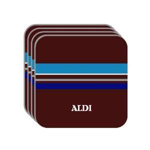 Personal Name Gift   ALDI Set of 4 Mini Mousepad Coasters (blue 