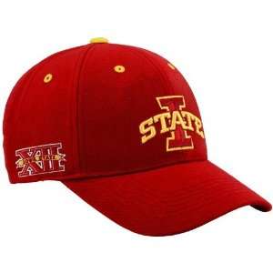   State Cyclones Red Triple Conference Adjustable Hat