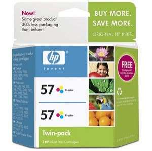 HP 57 Twin Pack C9320FN 140 Tri Color Color Ink 882780668072  