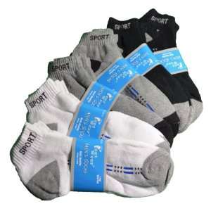  12 Pairs Mens Foot Wear Low Cut Sport Socks White Black 