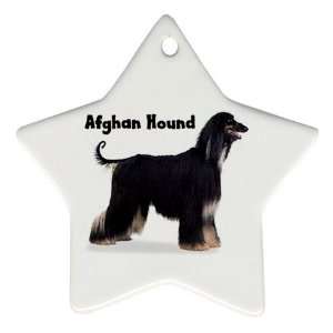  Afghan Hound Black Ornament (Star)