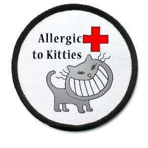  ALLERGIC TO CATS Black Rim Medical Alert 2.5 inch Sew on 