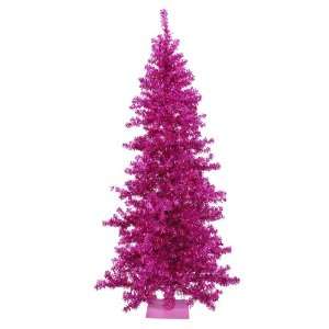  6 x 40 Fuchsia Wide Cut Christmas Tree w/ 200 Purple 