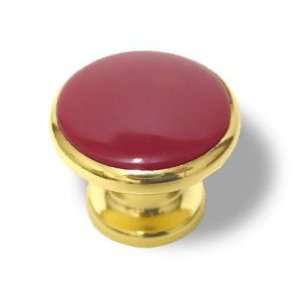  Solid Brass Knob With Red Acrylic Center AM BP5526 BE3 