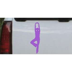 Purple 22in X 7.0in    Yoga Pose Silhouettes Car Window Wall Laptop 