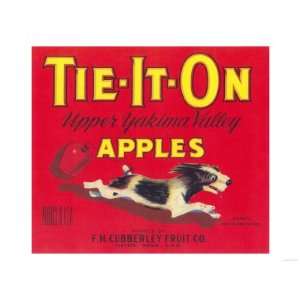  Tie It On Apple Label   Tieton, WA Giclee Poster Print 