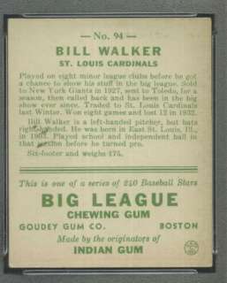 1933 Goudey 94 Bill Walker PSA 5 (9977)  