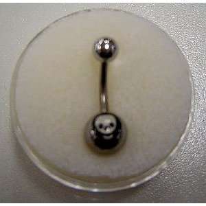    Body Jewelry  Surgical Steel Skull Belly Ring 