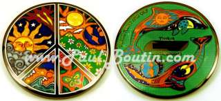   deep, bright colors make this large 2 diameter Geocoin come to Life