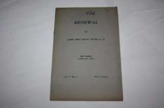 c1920 by Rabbi Abba Hillel Silver RENEWAL REFORM SERMON  