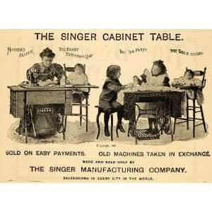  1900 Ad Singer Manufacturing Cabinet Table Sewing Child 