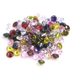  Round 2mm Multi Color Mix CZ Loose Cubic Zirconia Lot of 
