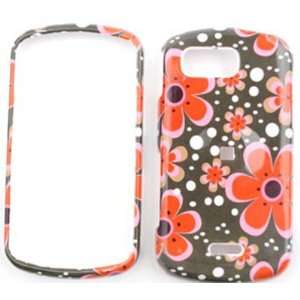 Samsung Moment m900 Red Flowers on Black Hard Case/Cover/Faceplate 