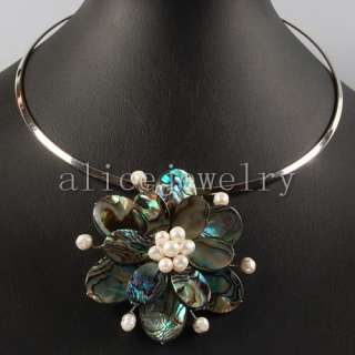 Abalone Shell Flower Necklace 10 GN191  