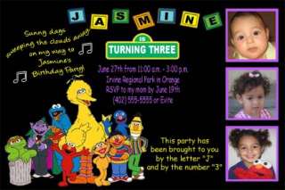 Custom Abbie Cadabby & Elmo Birthday Invitations cards  