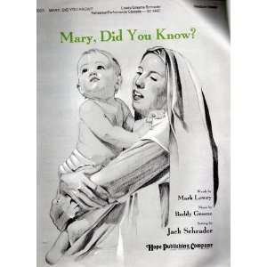 Mary, Did You Know? #8003, Vocal Piano Score, Medium Voice 