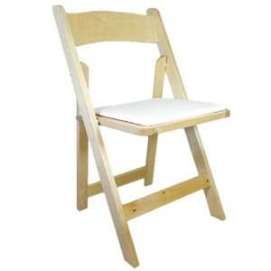    Advantage Natural Wood Folding Chair   Padded 