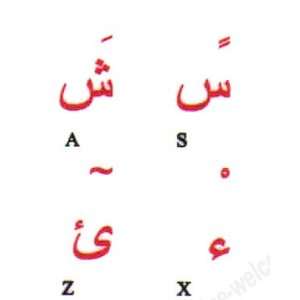 ARABIC TRANSPARENT BACKGROUND RED LETTERS KEYBOARD STICKERS for any PC 