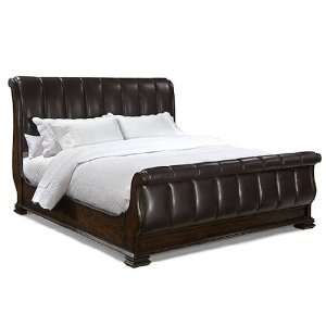   Leather Sleigh Bed + Dresser + Mirror + Nightstand Furniture & Decor
