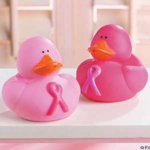  Pink Ribbon Rubber Duckys (12 per package) Toys & Games