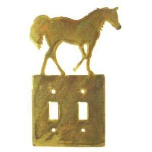    Horse Double Toggle Metal Switch Plate Cover