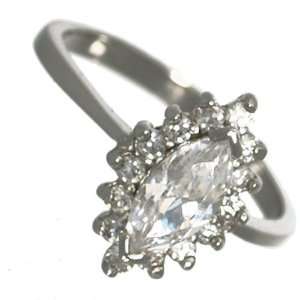  Waldorf Sterling Silver Cubic Zirconium Cluster Ring size 