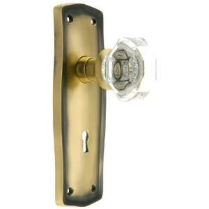 Prairie Style Doorset with Waldorf Crystal Doorknobs. Privacy Function 