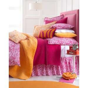  Hot PinkOrange ZebraStripe Linen Pillow 12 x 24