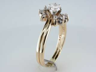   Ideal Cut Diamond 14K Gold Engagement Wedding Ring Bridal Set  