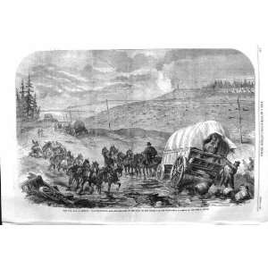    1862 WAR AMERICA BAGGAGE WAGGONS ARMY POTOMAC GUNS