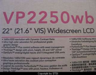 Viewsonic 21 Active Matrix LCD Monitor VP2250WB ~STSI 766907273021 