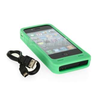 GREEN 1400MAH SILICONE CASE SOLAR BATTERY CHARGING STATION FOR APPLE 