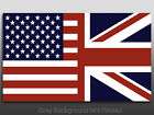 Vintage USA UK Dual Flag Sticker  American Union Jack
