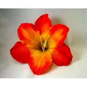    NEW Large Orange Amaryllis Hair Flower Clip, Limited. Beauty