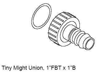 Waterway Tiny Might 1 Hose Barb Unions  