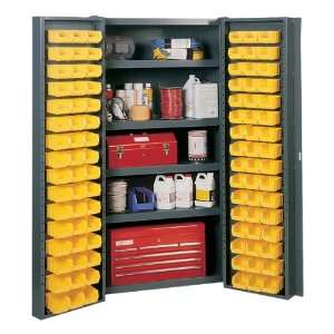 Edsal BC6202G 38 X72 X 24 Welded Bin Cabinet W/shelves & 96 Bins 374 