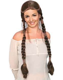  Renaissance Celtic Braids Medieval Costume Brunette Wig Clothing