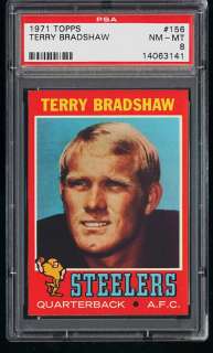 1971 Topps Football SET BREAK Terry Bradshaw ROOKIE #156 PSA 8 NM MT 
