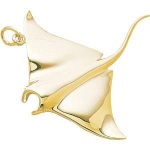  Rembrandt Charms Manta Ray Charm, Gold Plated Silver 