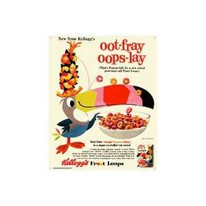  Vintage Kelloggs Tin Sign Fruit Loops Toys & Games