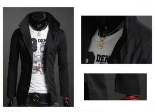 AU1014 New Mens Fashion Slim Coats Jackets US SIZE XS  L BLACK and 