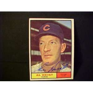  Al Heist Chicago Cubs #302 1961 Topps Autographed Baseball 