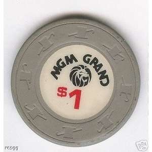 MGM GRAND LAS VEGAS $ 1.00 3RD ISSUE GREY CHIP