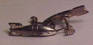 WW2 Bombardier Bomb Earrings   Sterling Wartime Jewelry  