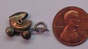 Adorable Antique Baby Stroller Sterling Charm  