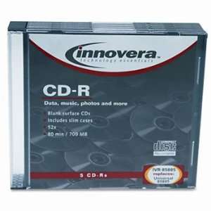  Innovera® CD R Recordable Disc DISC,CDR,52X,JWL,5/PK 8207 