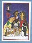 OZ postcard, Dogs and Cats Singing Christmas Carols, Ad