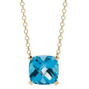   Amoro Tango Blue Topaz And 14kt Yellow Gold Necklace Amoro Jewelry