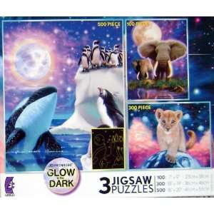  John Enright Glow in the Dark 3 Jigsaw Puzzles Toys 