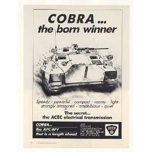   Cobra APC AFV Armoured Amphibious Vehicle Print Ad